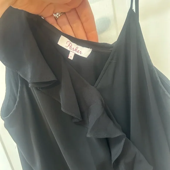 Parker Black One-Shoulder Ruffle Jumpsuit - Picture 5 of 7